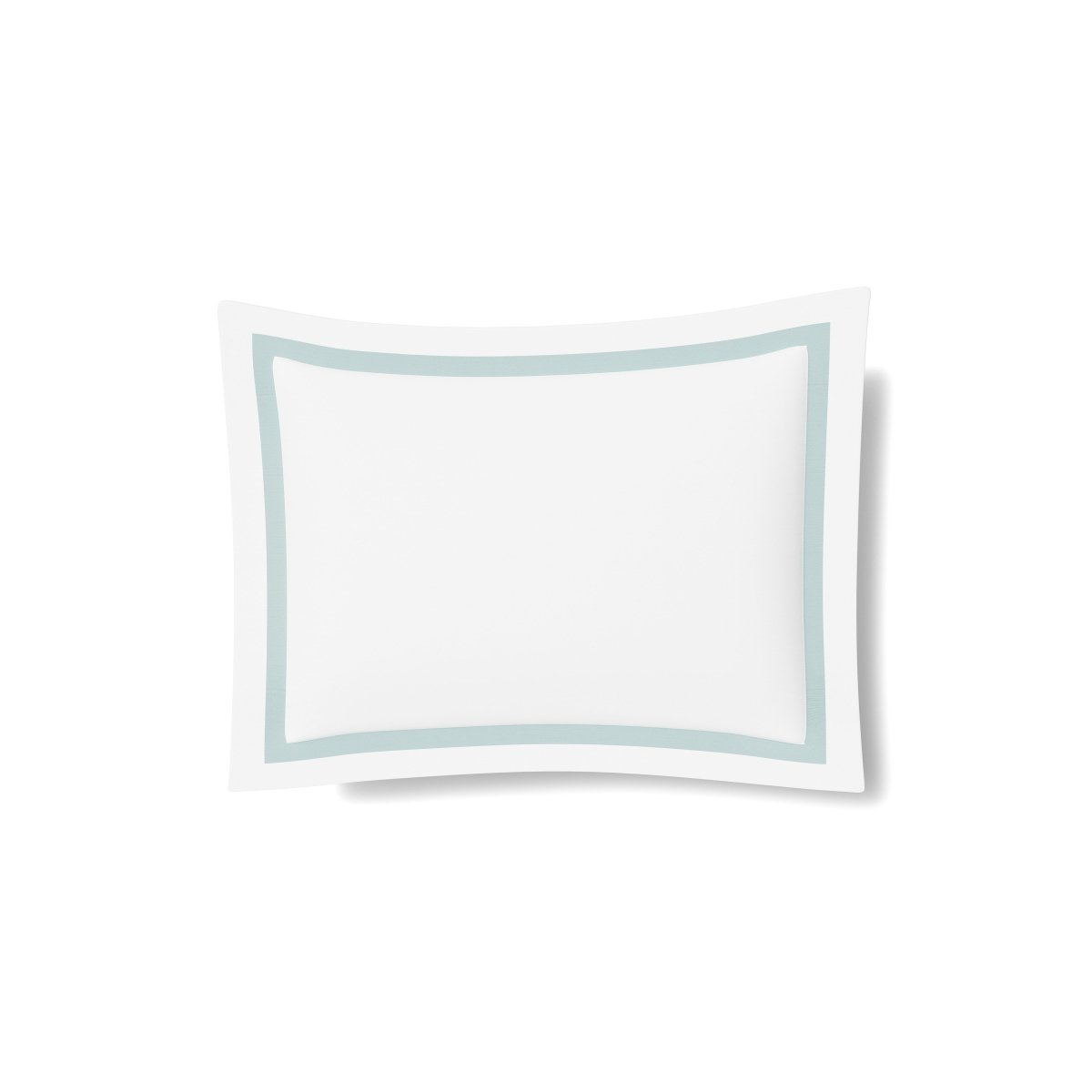 Pillow Sham in White and Aqua | Ready-to-Bed 2.0 Cotton & Trim Pillow Shams by Ann Gish