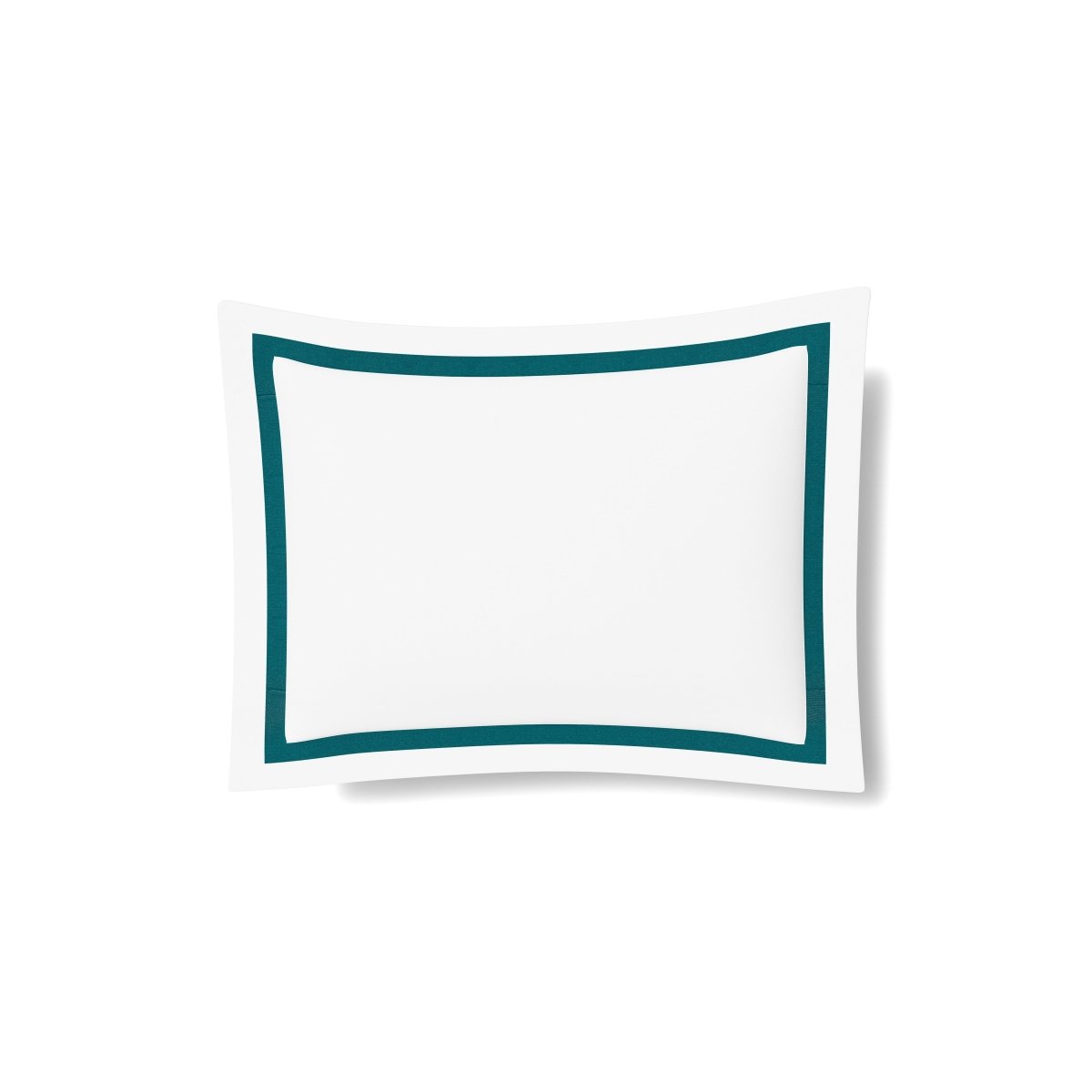 Pillow Sham in White and Teal | Ready-to-Bed 2.0 Cotton & Trim Pillow Shams by Ann Gish