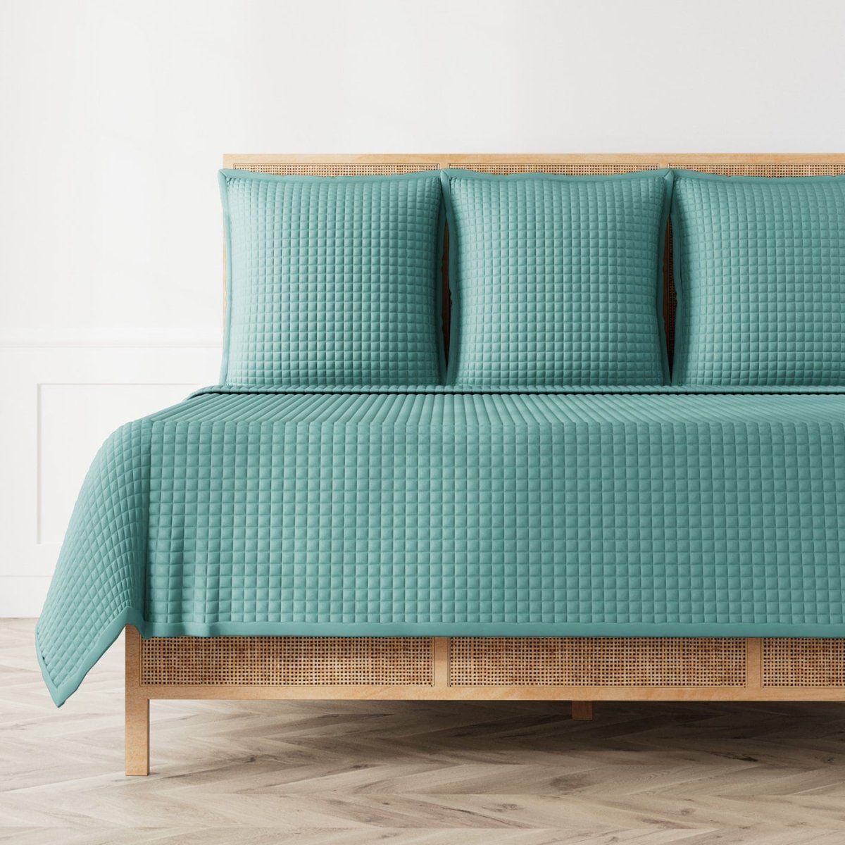Quilted Coverlet - Ann Gish Ready-to-Bed 2.0 Bedding in Caribbean at Fig Linens and Home