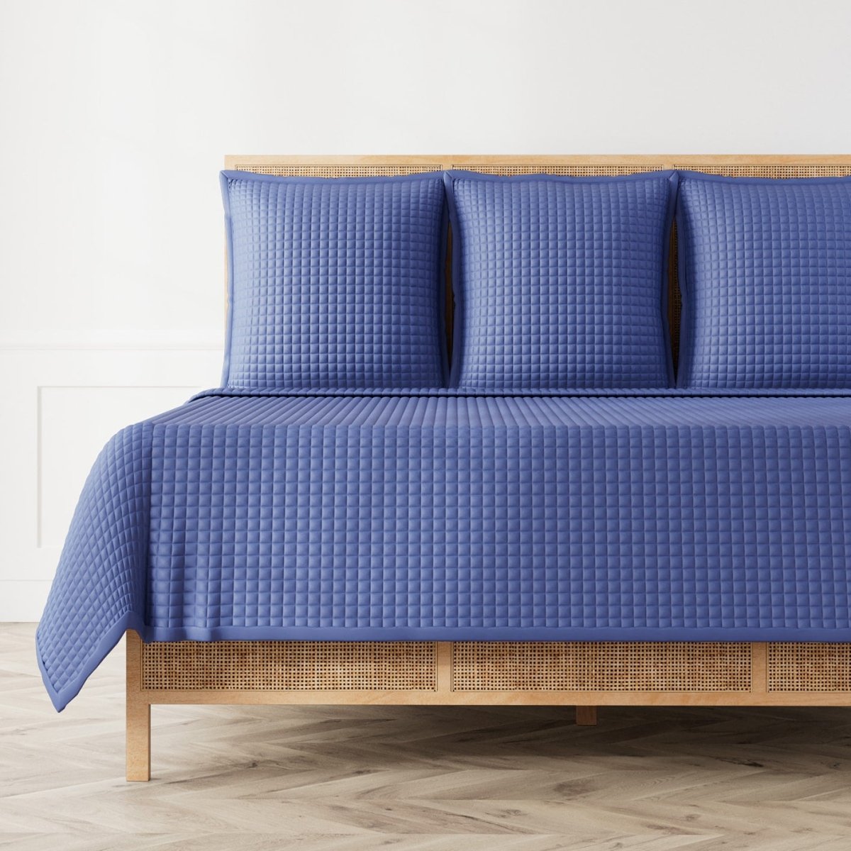 Quilted Coverlet - Ann Gish Ready-to-Bed 2.0 Bedding in Periwinkle at Fig Linens and Home