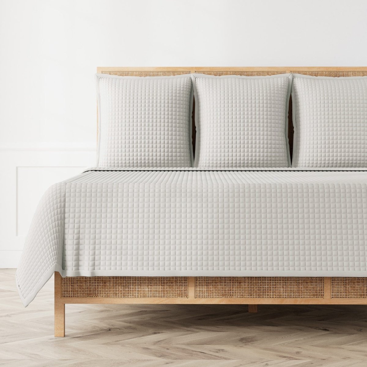 Quilted Coverlet - Ann Gish Ready-to-Bed 2.0 Bedding in Silver at Fig Linens and Home