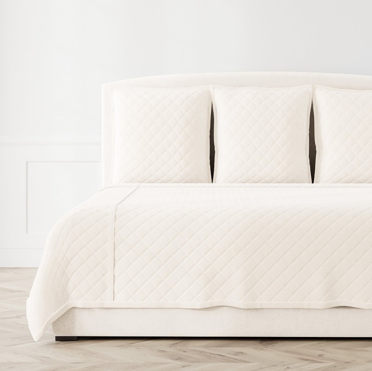 Velvet Coverlet Set in Ivory by Ann Gish at Fig Linens and Home - View 1