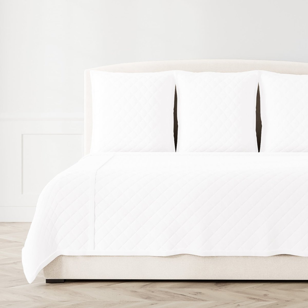 Velvet Coverlet Set in White by Ann Gish at Fig Linens and Home - View 1