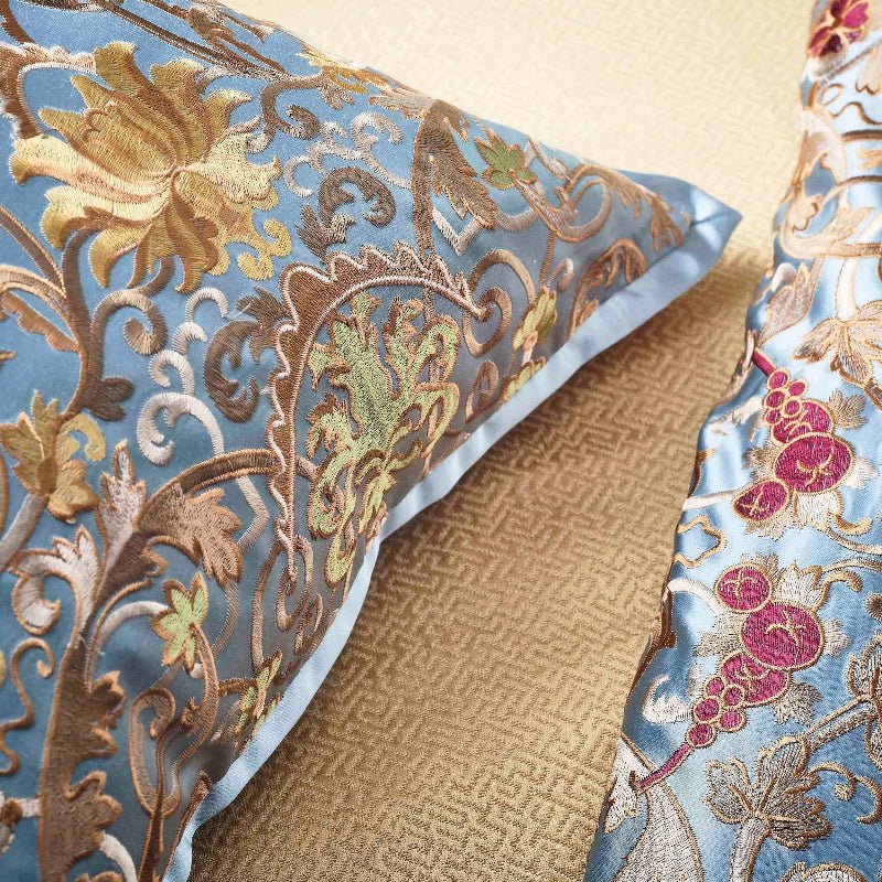 Venezia Decorative Pillows | The Met x Ann Gish 16x12 Lumbar Pillow Sage at FIG LINENS AND HOME 12