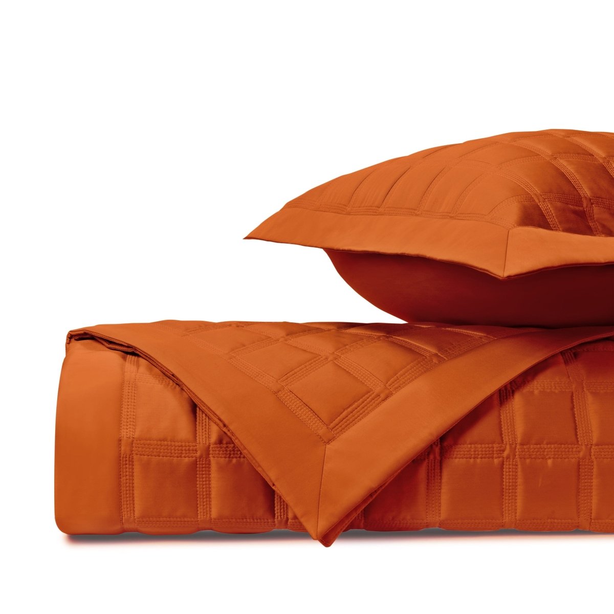 ATHENS Quilted Coverlet in Clementine by Home Treasures at Fig Linens and Home