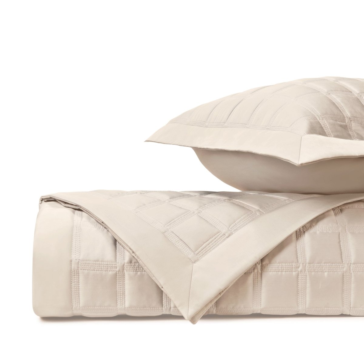 ATHENS Quilted Coverlet in Ecru by Home Treasures at Fig Linens and Home