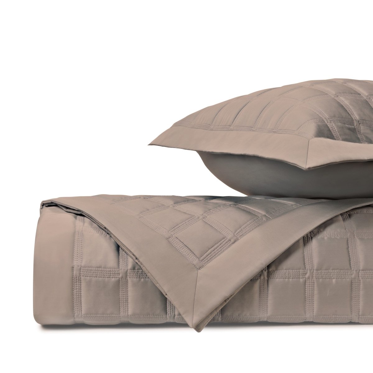 ATHENS Quilted Coverlet in Mist Gray by Home Treasures at Fig Linens and Home