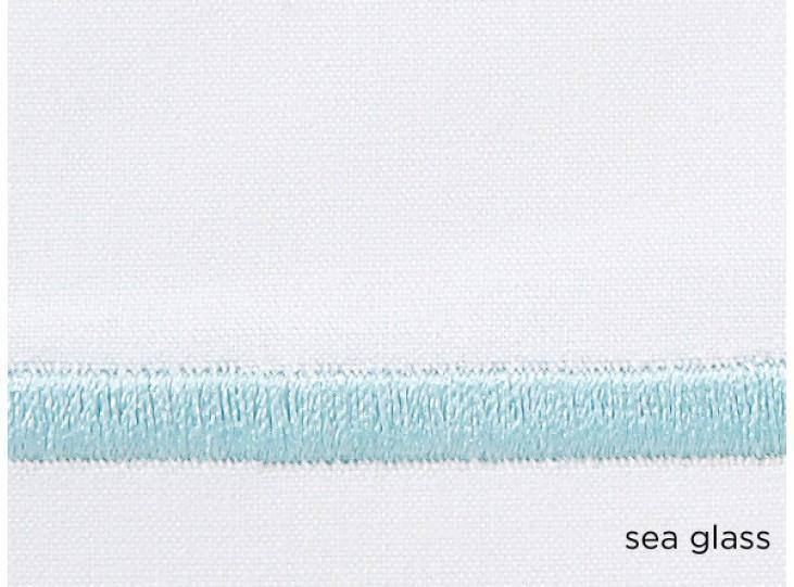 Fig Linens - Peacock Alley Bedding - Bouquet - White duvet with sea glass