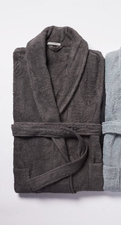 Coyuchi Slate Organic Robes - Cloud Loom Organic Unisex Robes | Fig Linens and Home