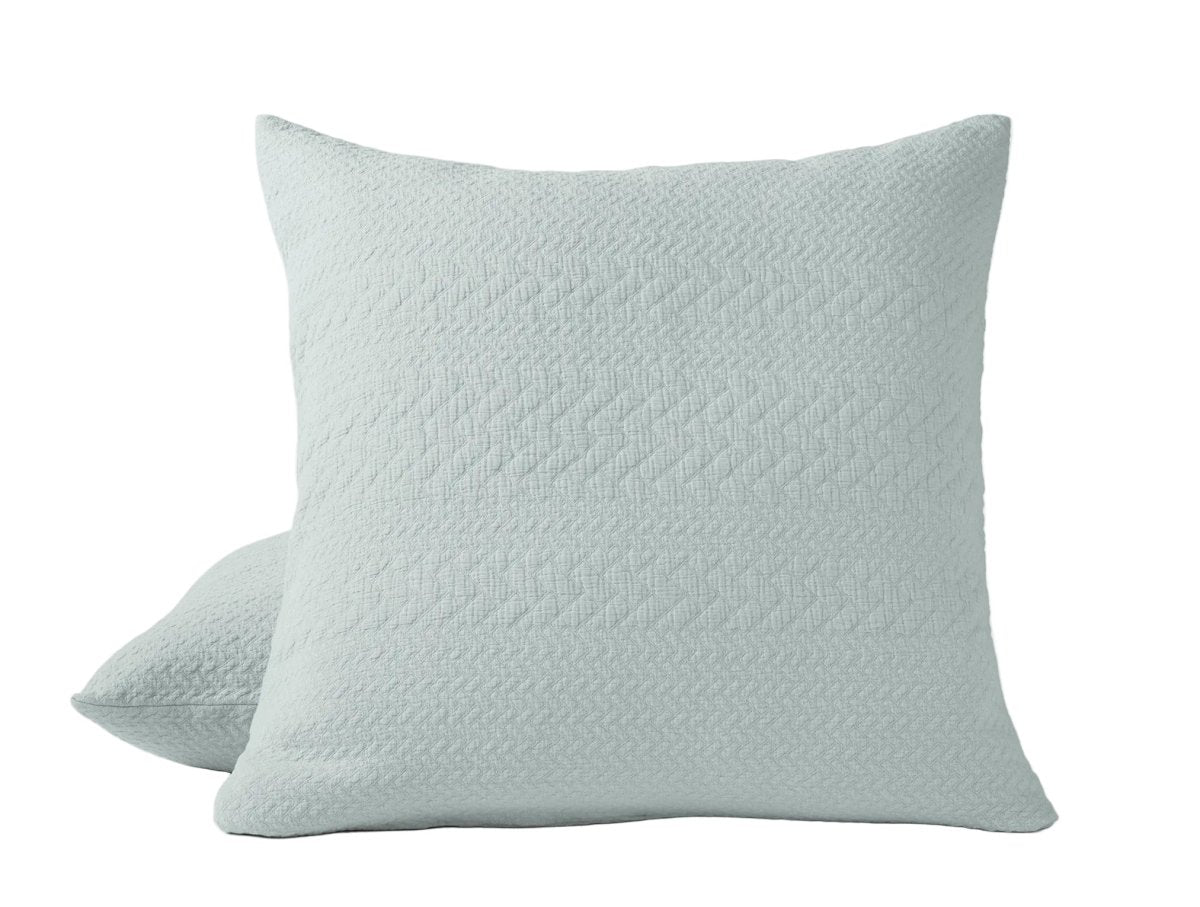 Coyuchi Angeles Organic Matelasse Euro Square Sham in Dew at Fig Linens and Home
