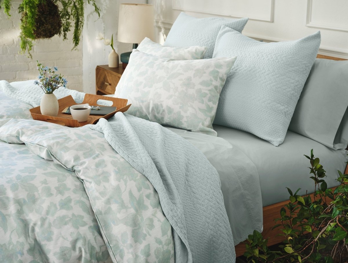 Angeles Organic Matelasse Blankets by Coyuchi at Fig Linens and Home - Lifestyle 3