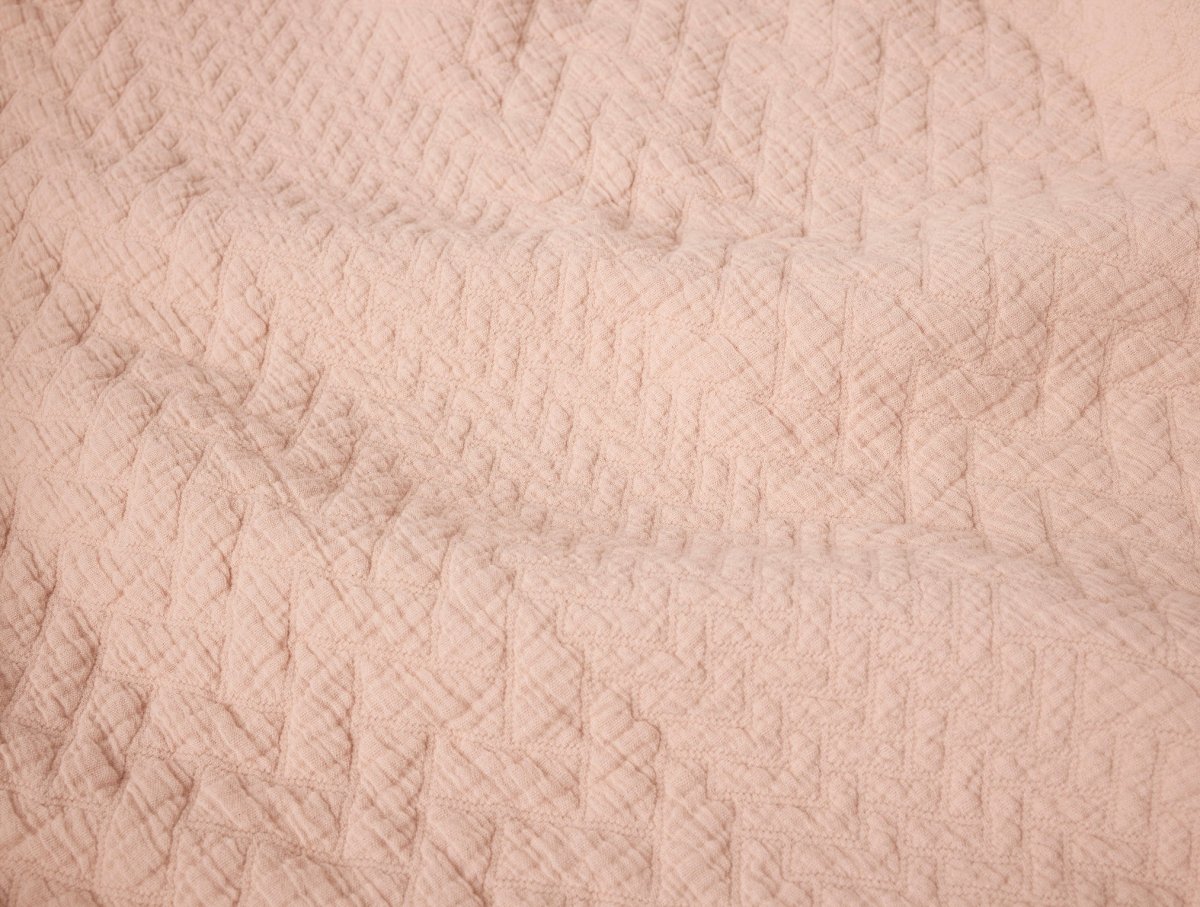 Coyuchi Angeles Organic Matelasse in Petal - Fabric Swatch at Fig Linens and Home 1