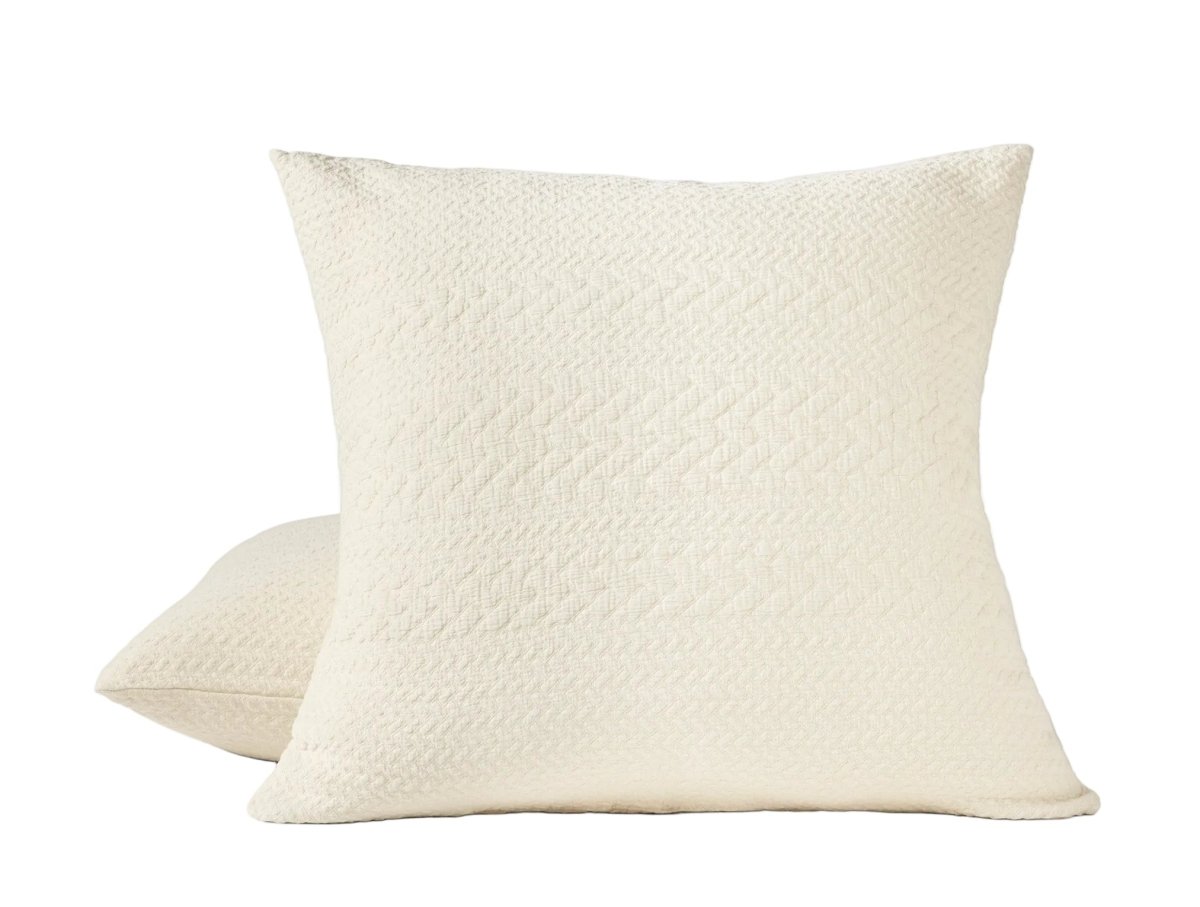 Coyuchi Angeles Organic Matelasse Euro Square Sham in Undyed at Fig Linens and Home