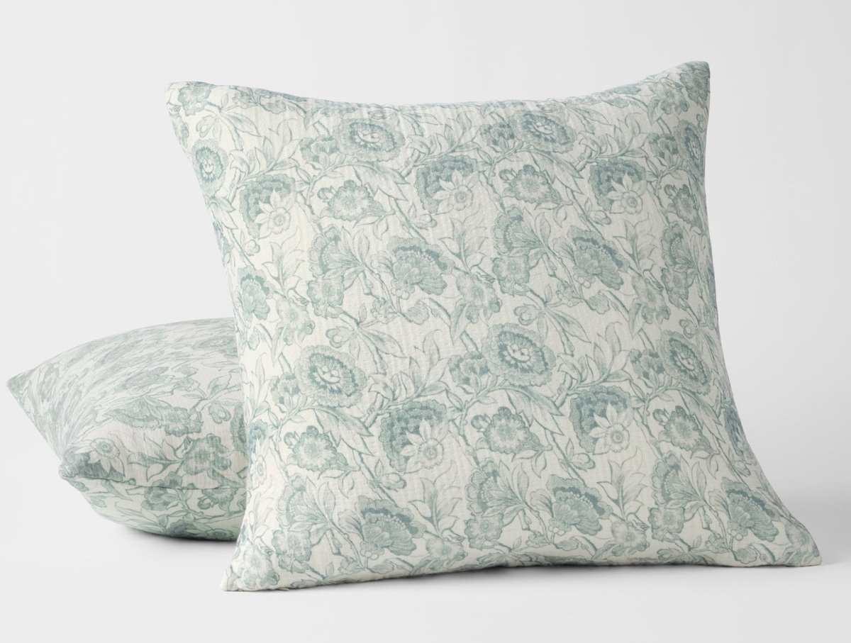 Balboa Organic Matelasse Print Pillow Cover by Coyuchi - Dew and Undyed - View 1