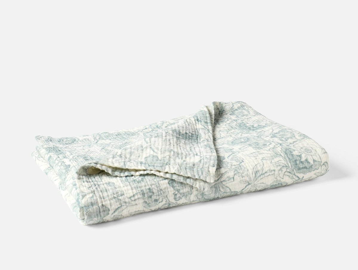 Coyuchi Balboa Undyed and Dew Organic Matelassé Throw Blankets at Fig Linens and Home