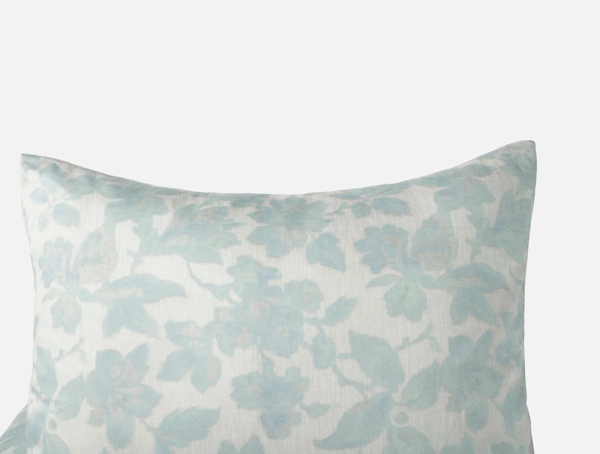 Coyuchi Camellia Celadon Organic Print Bedding at Fig Linens and Home 1