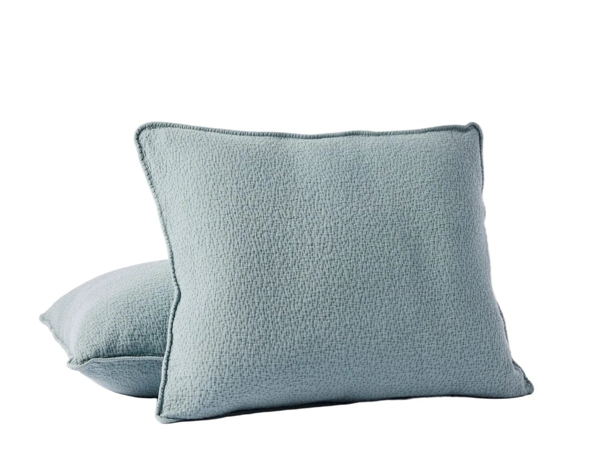 Pillow Shams - Coyuchi Cascade Organic Matelasse Lagoon at Fig Linens and Home