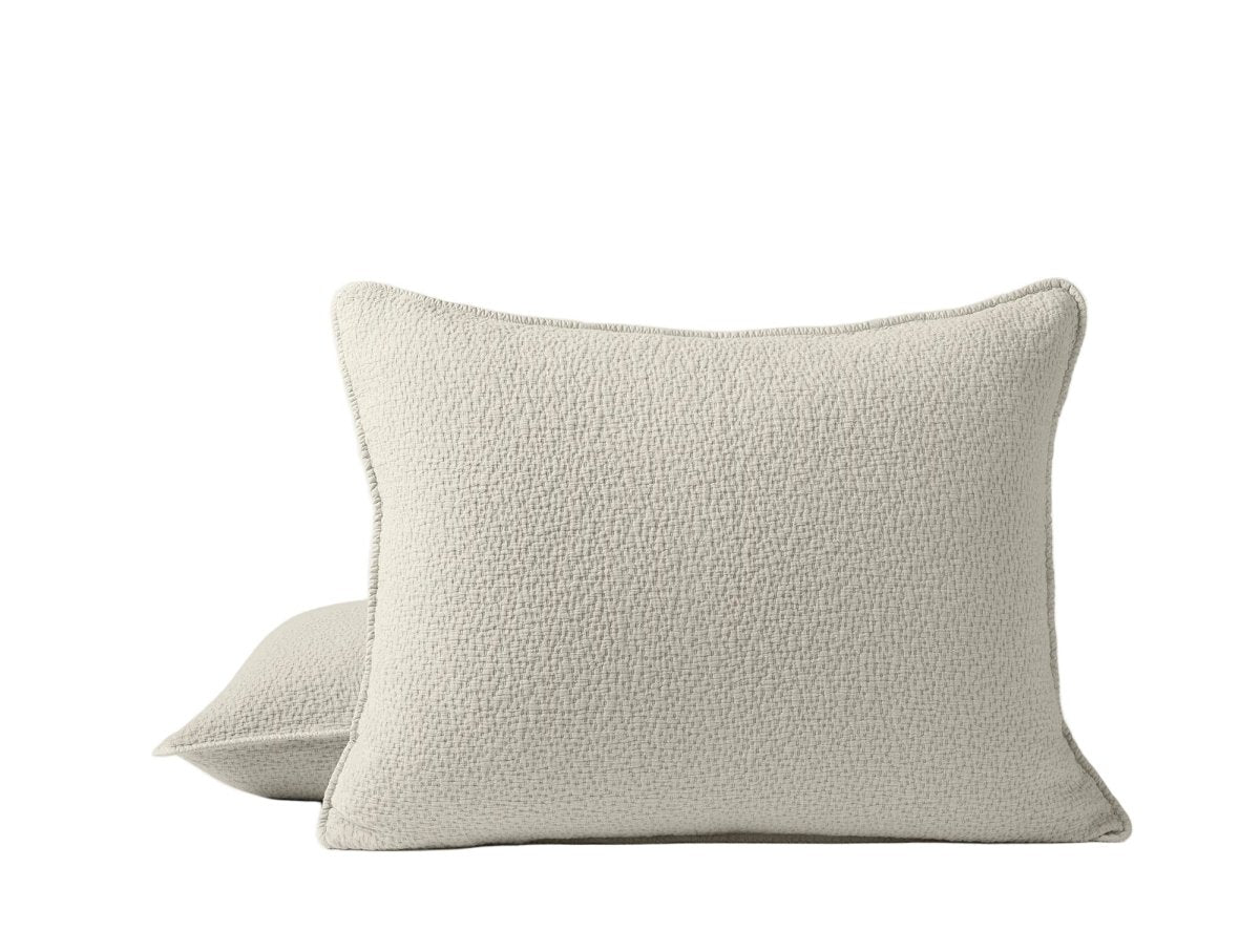 Pillow Sham - Coyuchi Cascade Organic Matelasse Stone at Fig Linens and Home