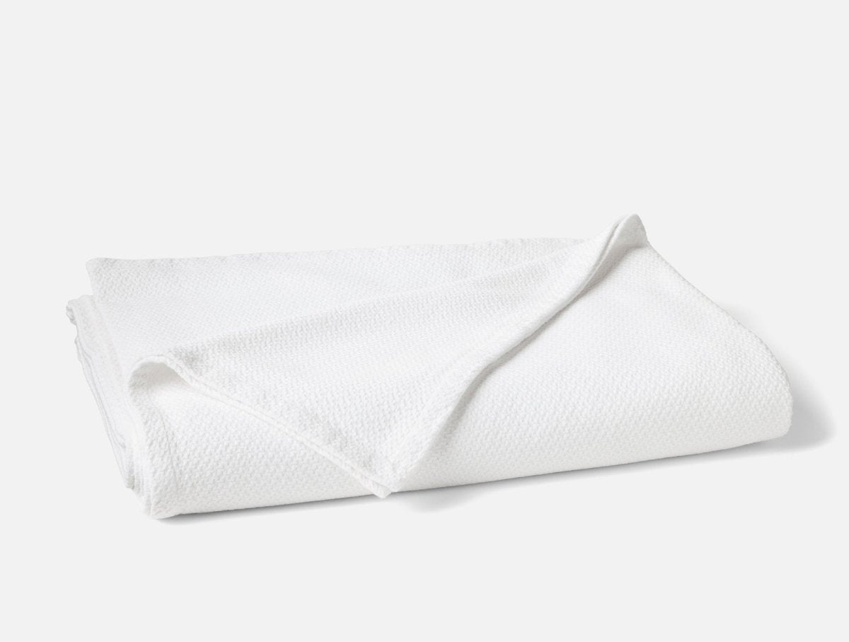 Blanket - Coyuchi Classic Organic Cotton Alpine White Blankets at Fig Linens and Home