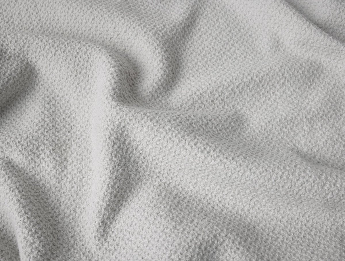 Swatch - Coyuchi Classic Organic Cotton Cloud Gray Blankets at Fig Linens and Home 1