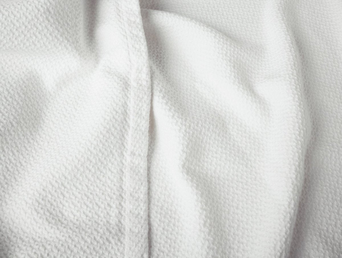 Swatch - Coyuchi Classic Organic Cotton White Blankets at Fig Linens and Home 2