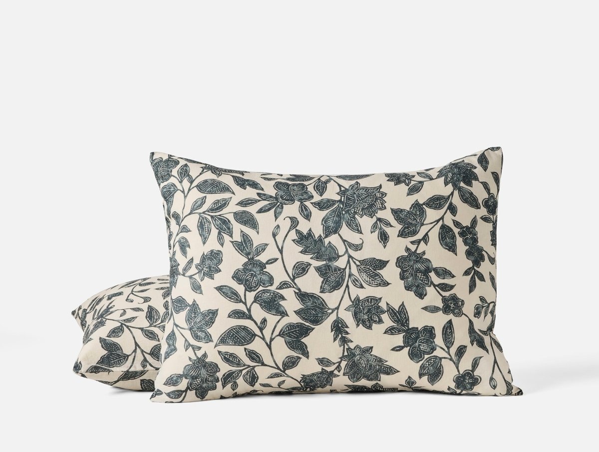 Ophelia Print Midnight Indigo Standard Sham | Coyuchi at Fig Linens and Home