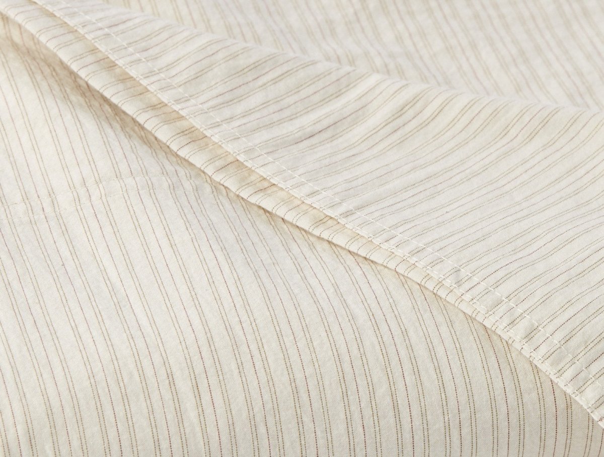 Organic Crinkled Percale Undyed w/ Hazel Rosehip Sheet Set 3 | Coyuchi at Fig Linens and Home