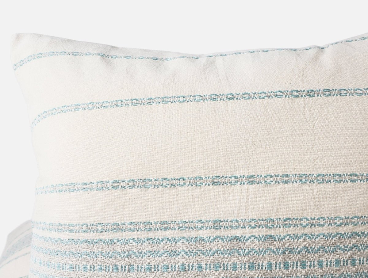 Sham Detail 2 - Coyuchi Rippled Stripe Undyed & Surf Organic Bedding at Fig Linens and Home