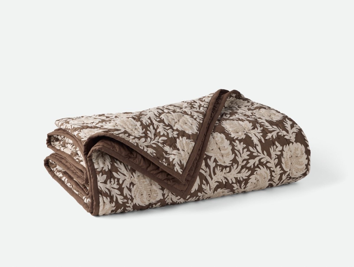 Robles Handstitched Organic Carob w/ Khaki Quilt | Coyuchi at Fig Linens and Home