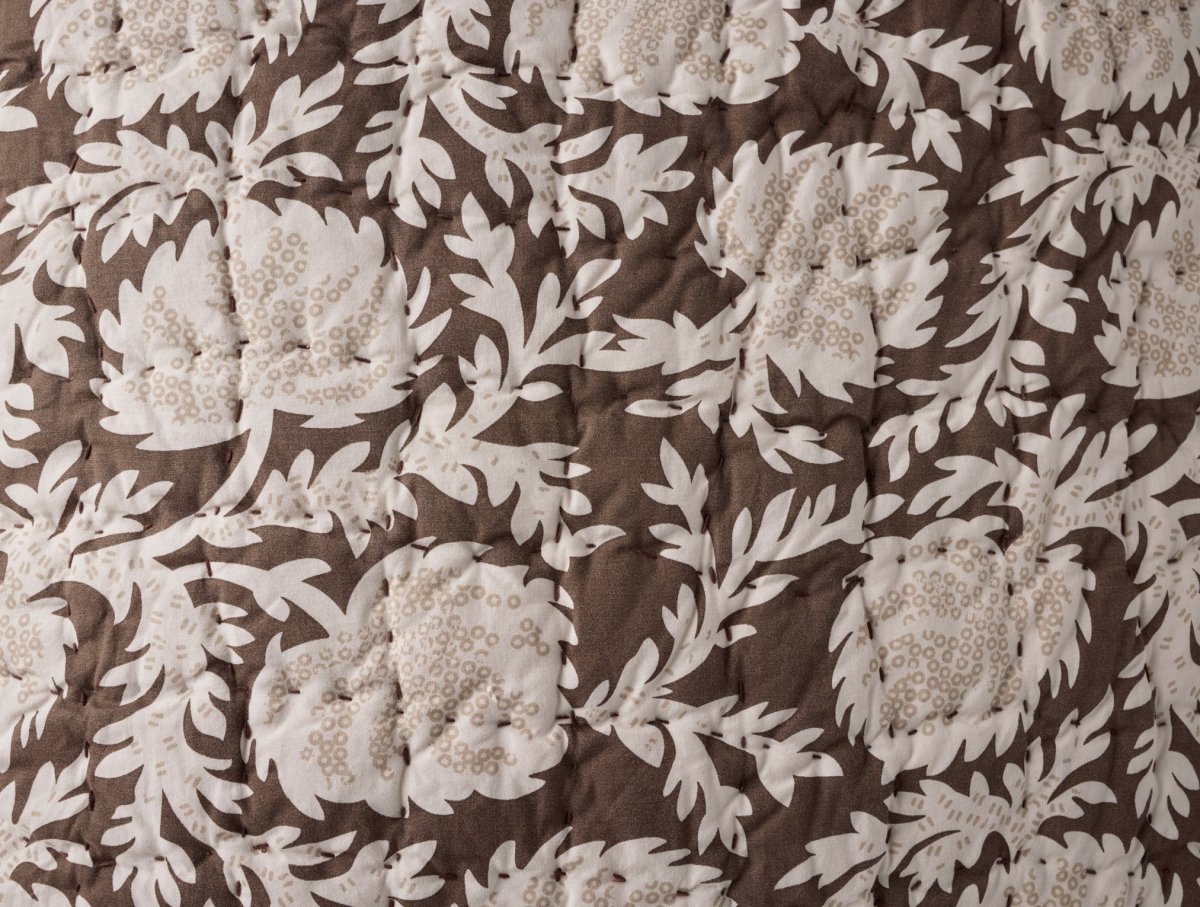 Robles Handstitched Organic Carob w/ Khaki Euro Sham 3 | Coyuchi at Fig Linens and Home