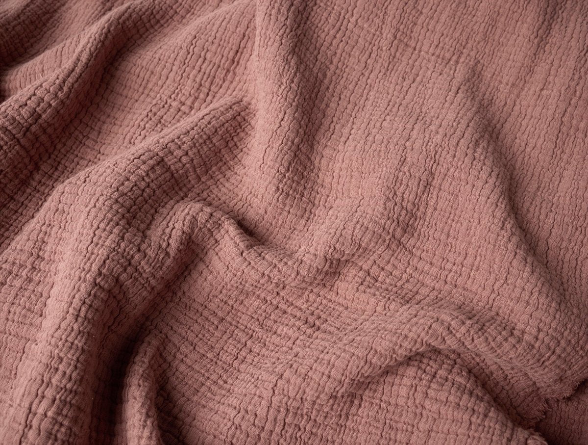 Coyuchi Topanga Plum Blossom Organic Matelasse Coverlet Swatch at Fig Linens and Home 1