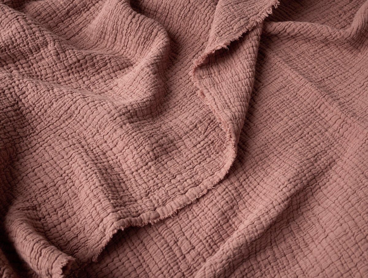 Coyuchi Topanga Plum Blossom Organic Matelasse Coverlet Swatch at Fig Linens and Home 2