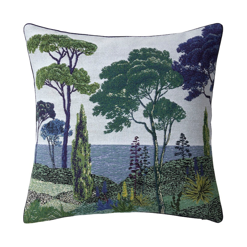 cushion covers 18 x 18 Parc Azur Yves Delorme Decoration  Parc Azur Throw Pillow Face 1 Fig Linens and Home