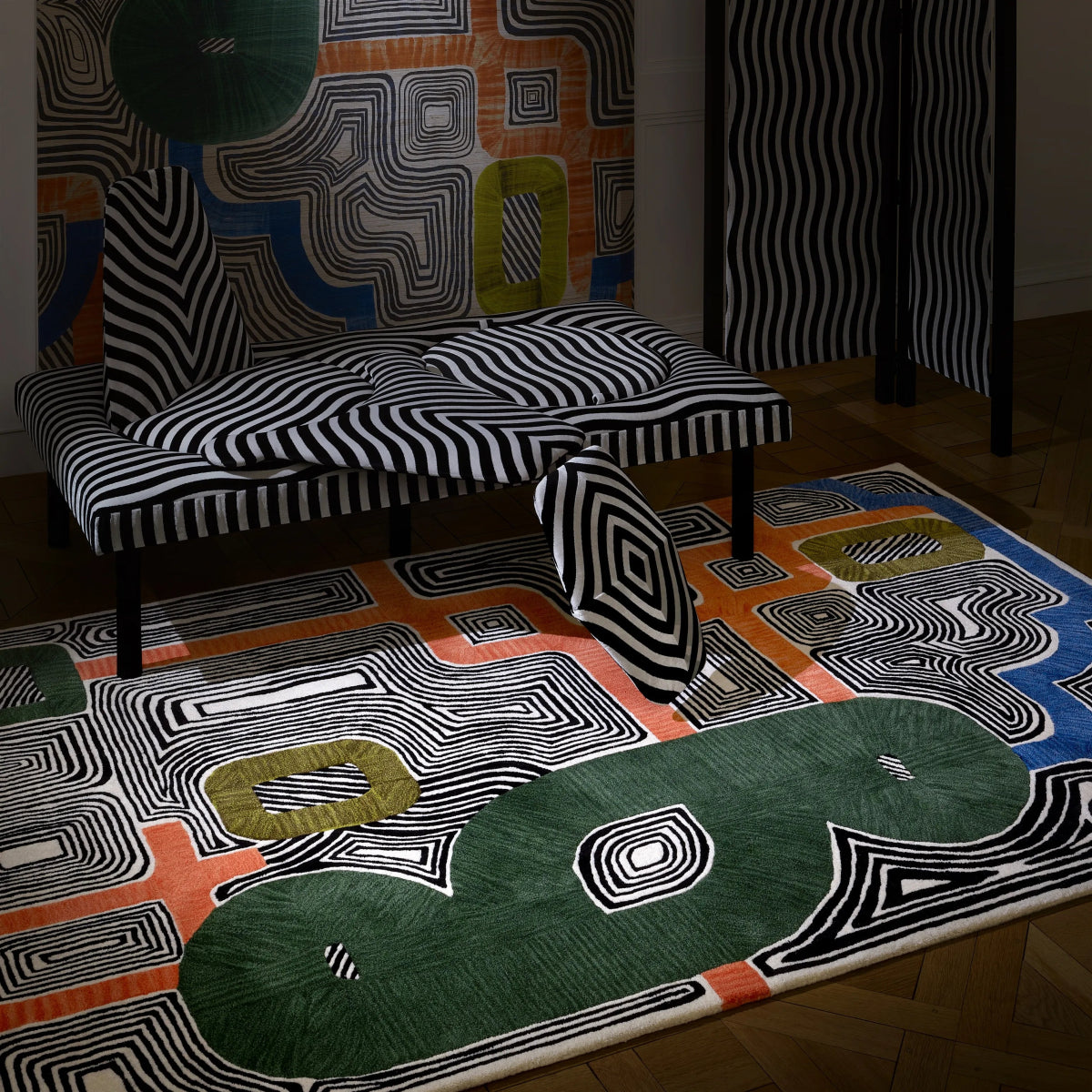 Christian Lacroix En Allant Aux Baux Cypres Rug at Fig Linens and Home