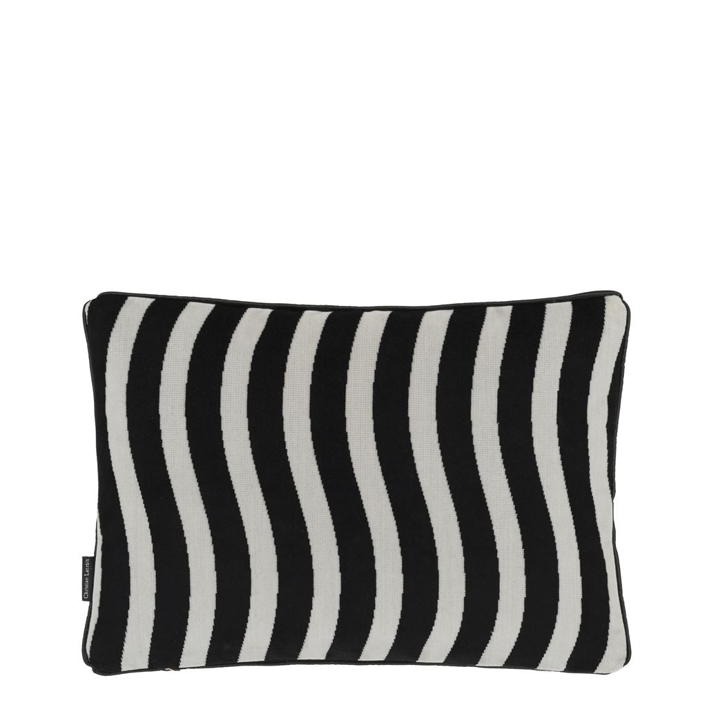 Christian Lacroix Roubine Taureau Decorative Pillow Decorative Pillow 12” x 16” Black and White at FIG LINENS AND HOME 5