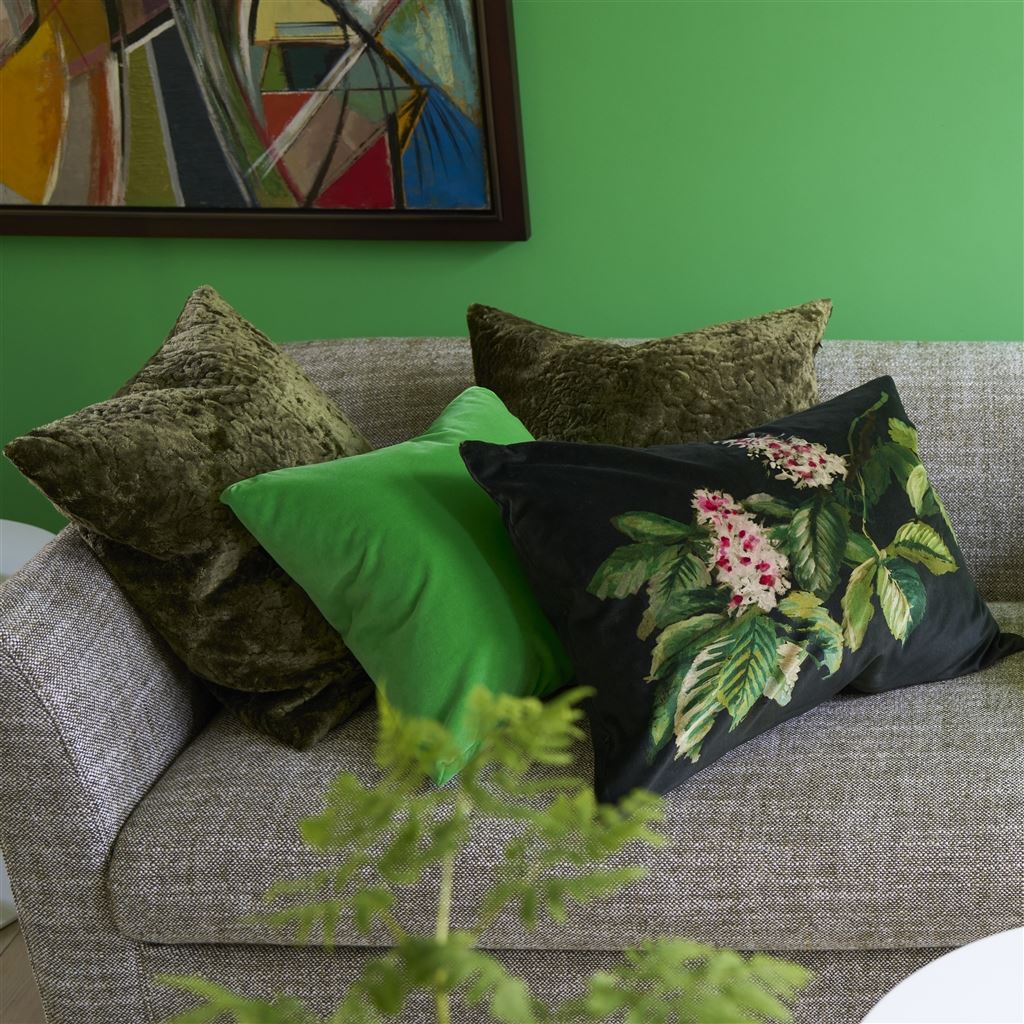 Designers Guild Pasqueflower Olive Decorative Pillow 18" x 24" Decorative Pillow Olive at FIG LINENS AND HOME 4