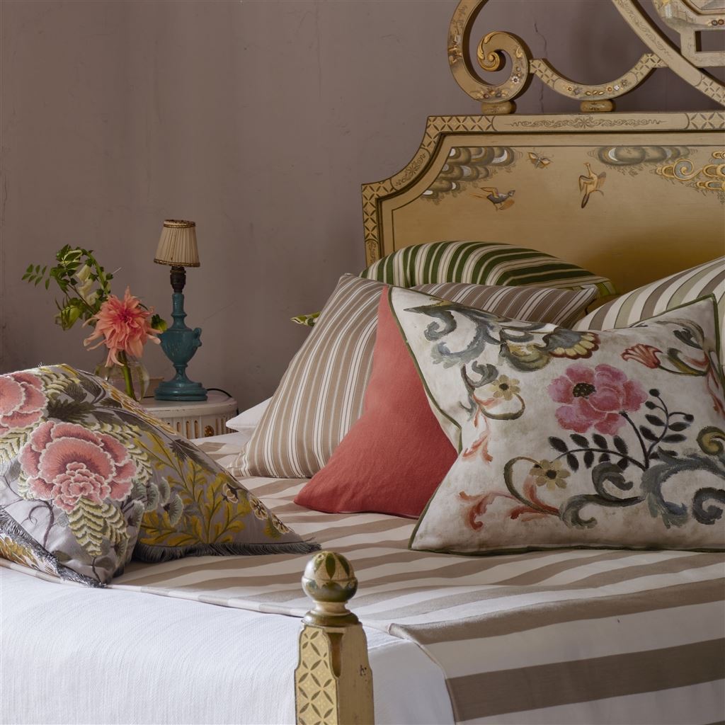 Osier Damasse Travertine Decorative Pillow - Designers Guild at Fig Linens and Home 114