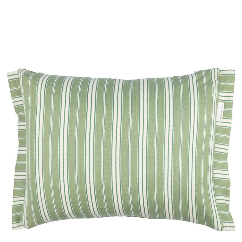 Toile Vichy Emerald Decorative Pillow - Designers Guild at Fig Linens and Home 64
