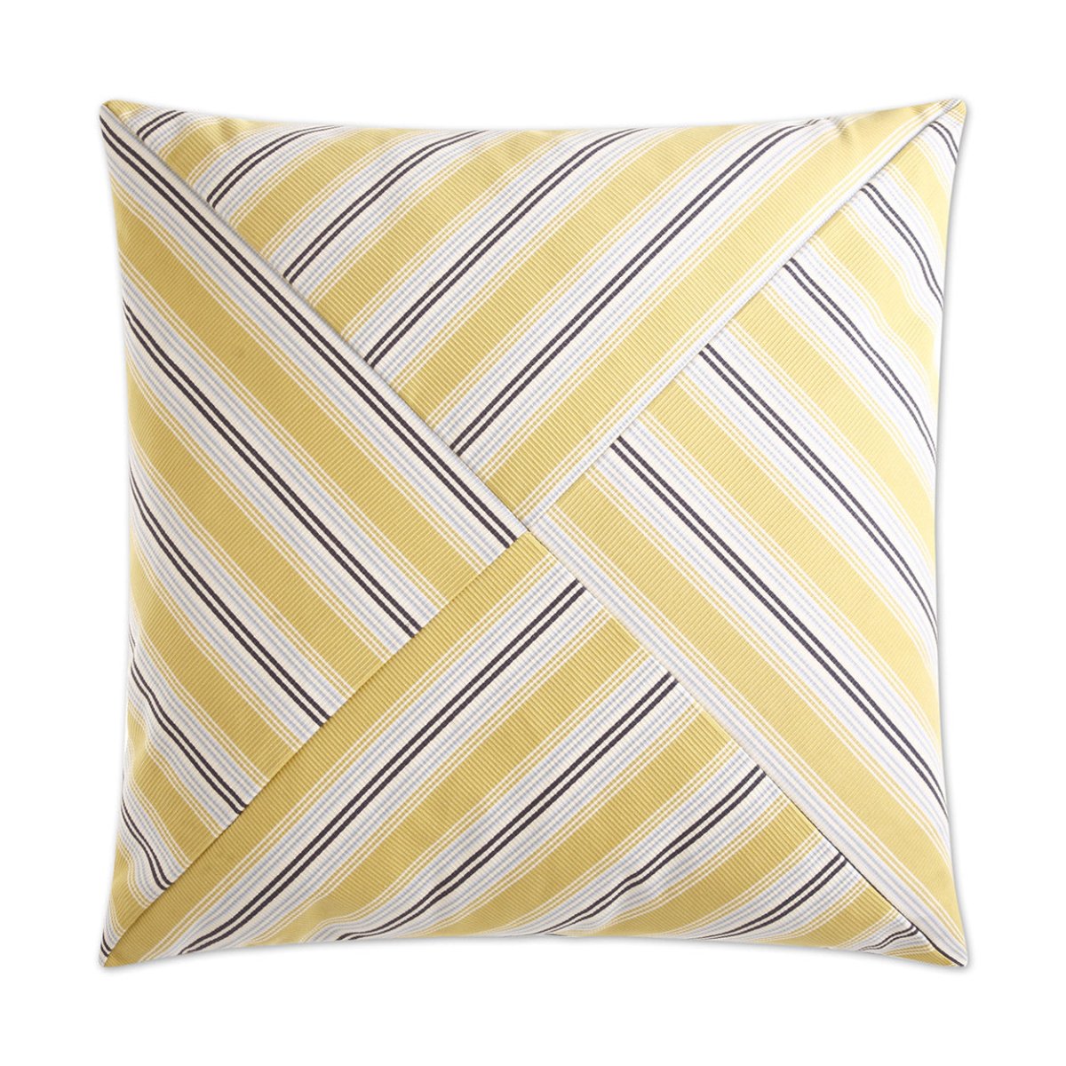 Ottoman Stripe Pillow in Yellow - front view, farmhouse traditional yellow stripe design by D.V. KAP Home