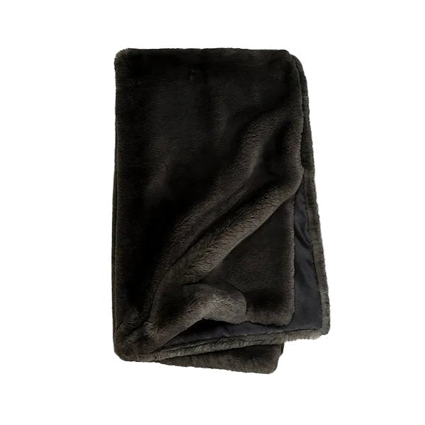 Smoky Grey Faux Fur Throw by Evelyne Prélonge | Fig Linens and Home 2