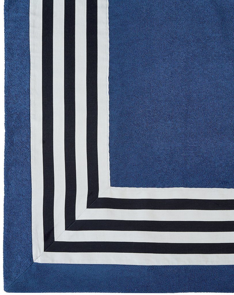 Abyss Cannes Beach Towel in Cadette Blue 332 at Fig Linens and Home - Pool Towel View 1
