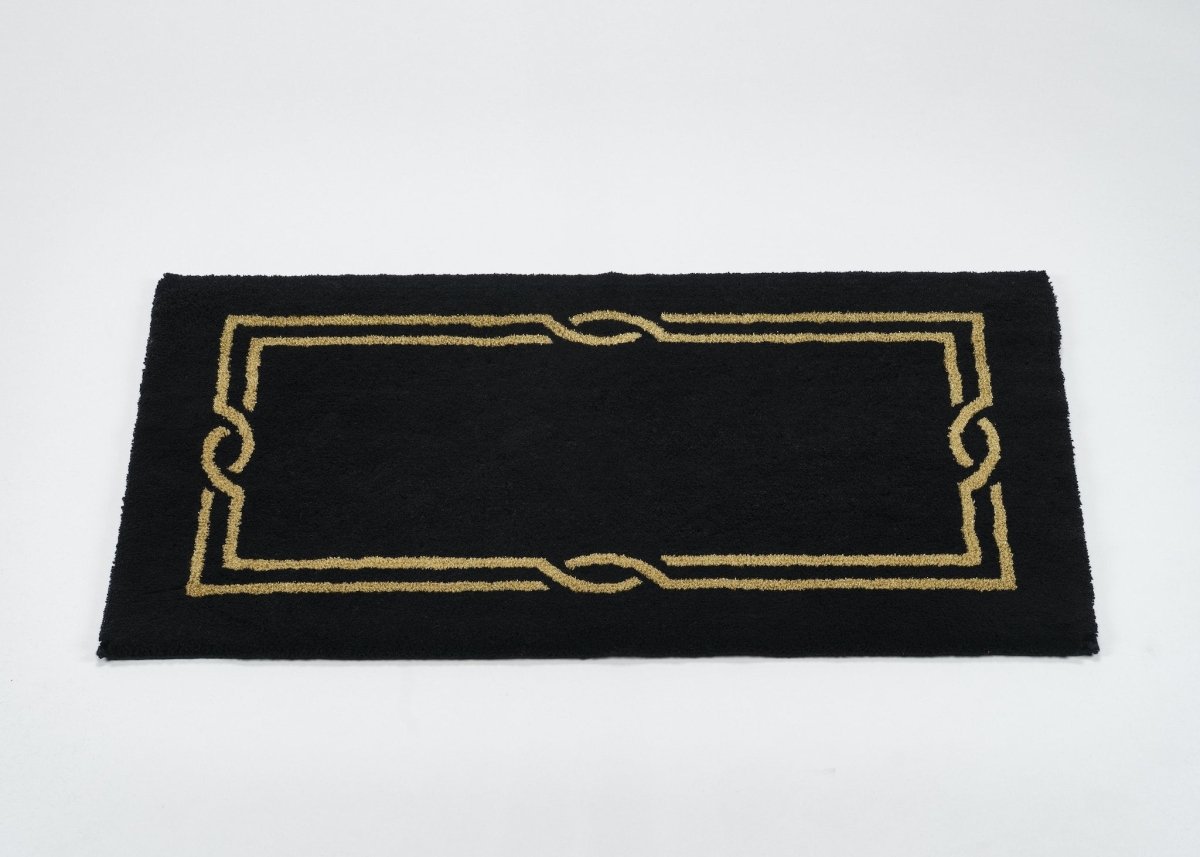 Fig Linens - Cross Black & Gold Rug by Abyss and Habidecor - Side