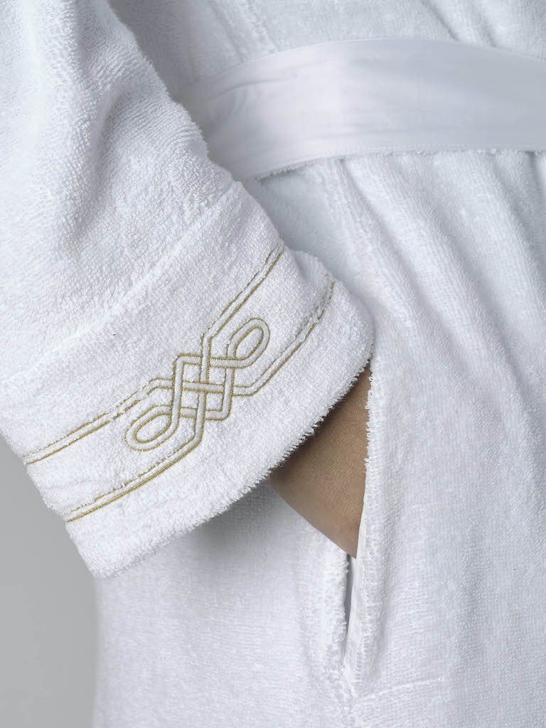 Fig Linens - Spencer Robe by Abyss and Habidecor - Cuff Detail with Metallic Embellishment