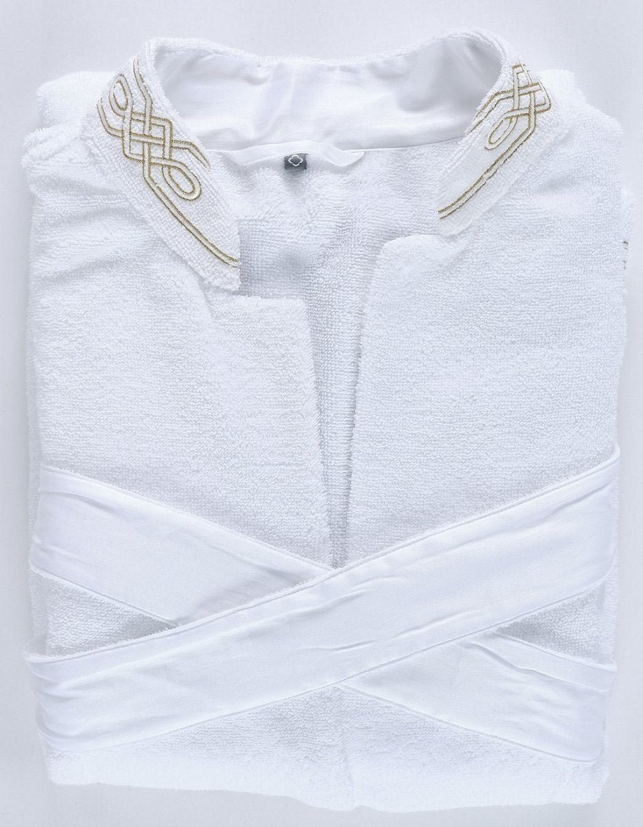 Fig Linens and Home - White and Gold Spencer Robe by Abyss and Habidecor