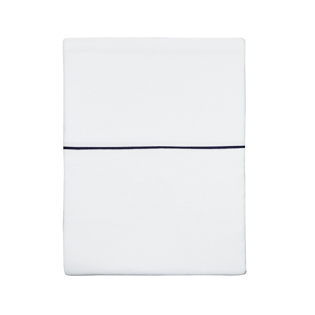 Fig Linens - Orsay Snow & Navy Bedding by Alexandre Turpault - Flat Sheet