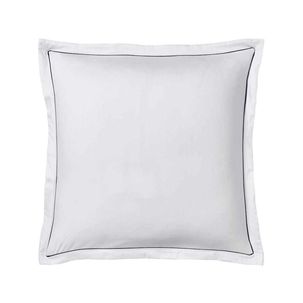 Fig Linens - Orsay Snow & Navy Bedding by Alexandre Turpault - Euro Sham