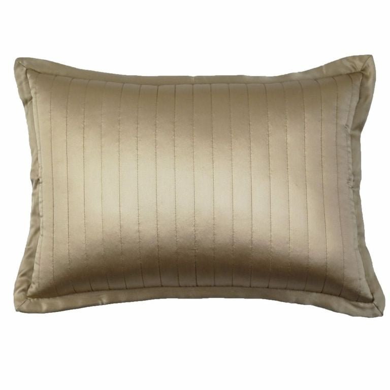 Ann Gish Charmeuse Channel Sand Bedding by Ann Gish - King Quilted Sham 36” x 20” Sand at FIG LINENS AND HOME - 2