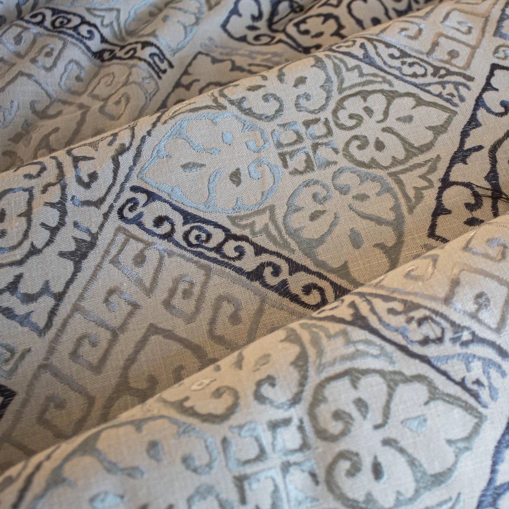 Closeup - Oporto Blue Bedding by Ann Gish | Fig Linens and Home