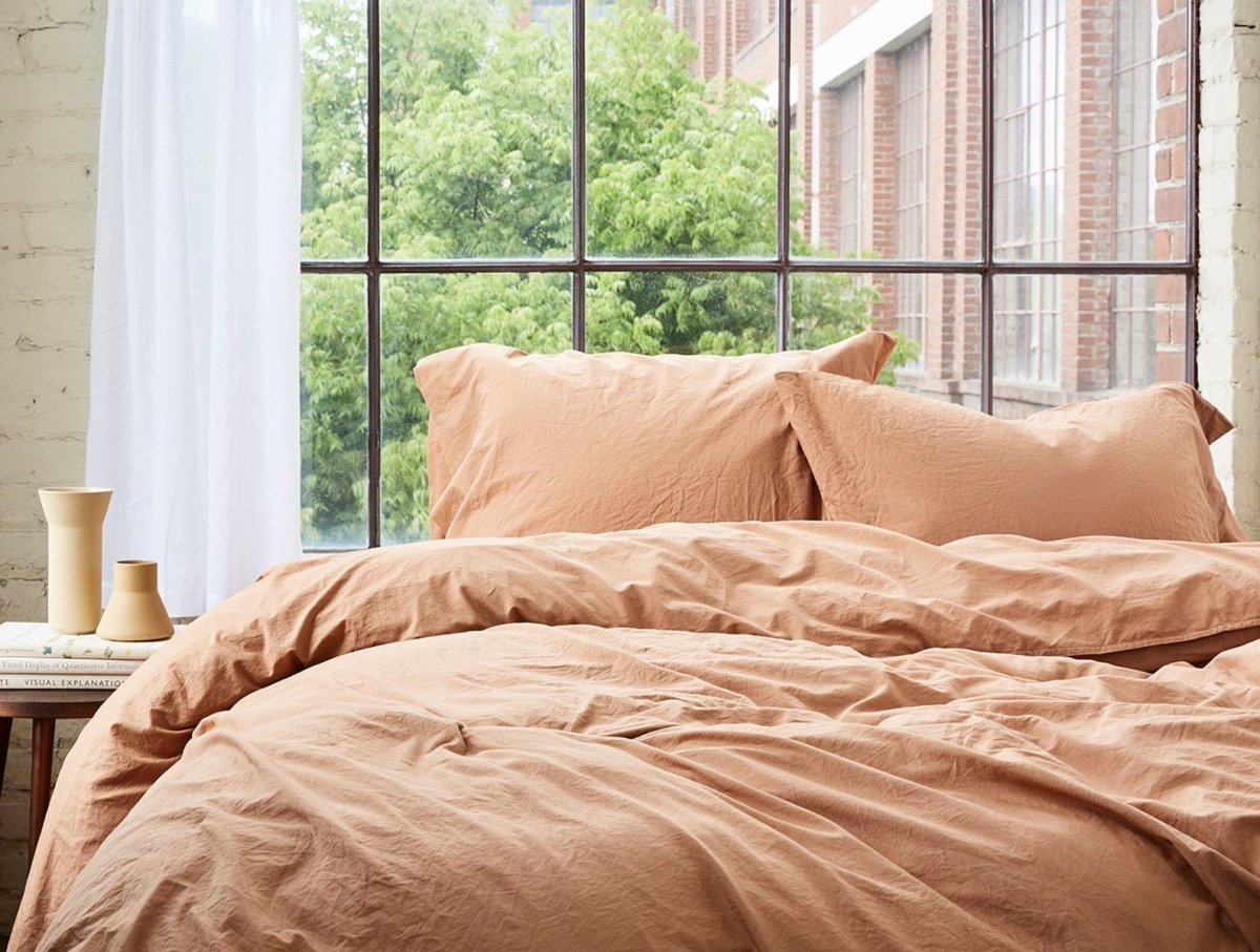 Ginger Organic Crinkled Percale Duvet by Coyuchi | Fig Linens