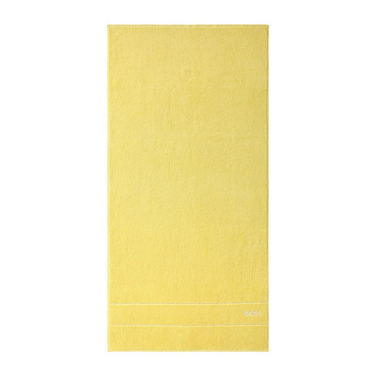Fig Linens - Plain Limelight Bath Towels by Hugo Boss - Yellow Bath Towel